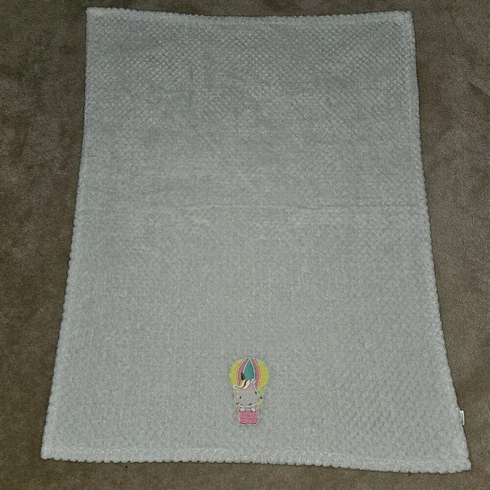 Unicorn Hot Air Balloon Baby Blanket Soft Fleece RN 36753 White Waffle Weave